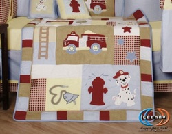 COOL KIDS ROOMS GEENNY Baby Boy FireTruck 13Pcs Crib Bedding Set