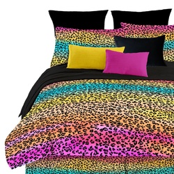 COOL KIDS ROOMS Street Revival Rainbow Leopard Print Comforter Set