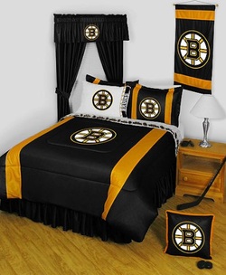 COOL KIDS ROOMS NHL Boston Bruins 5 Pc Full Bedding Set Comforter and Sheets