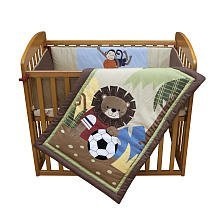 COOL KIDS ROOMS Lambs & Ivy Team Mini Crib Set, Safari Soccer