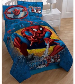 COOL KIDS ROOMS Spiderman Burst Full Comforter and Sheets Set