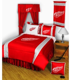 COOL KIDS ROOMS NHL Detroit Red Wings Twin Comforter Set 5 Pcs