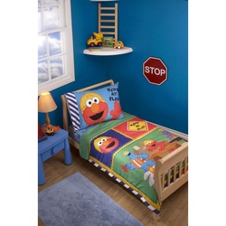 COOL KIDS ROOMS Sesame Street Construction Zone 4 Piece Toddler Set