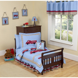 COOL KIDS ROOMS Firetruck Toddler Bedding Collection 5 Piece Set