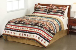 COOL KIDS ROOMS Southwest Turquoise Tan Red Native American Twin Comforter Set (6 Piece Bed In A Bag)