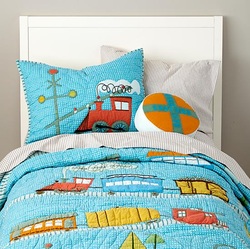 COOL KIDS ROOMS Ride the Rails Train  Bedding Twin and Full