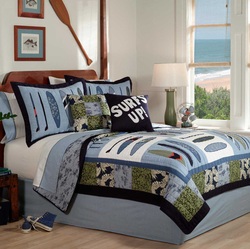 COOL KIDS ROOMS Catch a Wave Twin Quilt with Pillow Sham