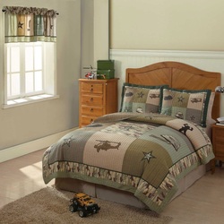 COOL KIDS ROOMS Alpha Bravo Charlie Full / Queen Quilt with 2 Shams