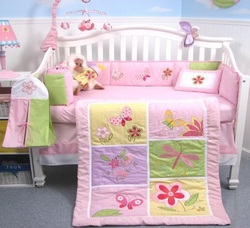 COOL KIDS ROOMS Butterflies Meadows Baby Crib Nursery Bedding Set 13 pcs