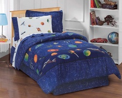 COOL KIDS ROOMS Boys Blue Outer Space Satellites Bed in a Bag