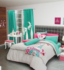 COOL KIDS ROOMS PARIS Bedding Collection - Reversible Comforter Set 10 Pcs