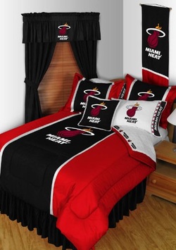 COOL KIDS ROOMS NBA Miami Heat 5PC Twin Bedding Set