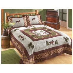 COOL KIDS ROOMS Moose Applique Chenille Comforter Set, FULL/QUEEN