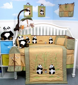 COOL KIDS ROOMS Giant Panda Bear Baby Crib Nursery Bedding Set 13 pcs
