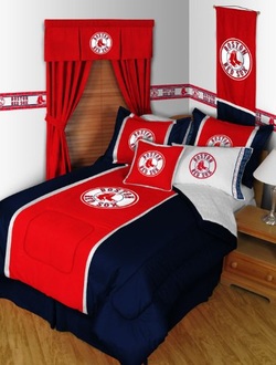 COOL KIDS ROOMS Boston Red Sox Twin Comforter (5 Piece Bed In A Bag)