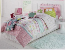COOL KIDS ROOMS Jumping Beans 6 Pc Twin Bed Set Owl Friends Comforter Sheets 