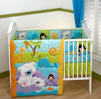 COOL KIDS ROOMS Fisher-Price - Arctic Hero 4 Piece Crib Set, Blue
