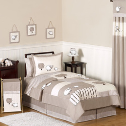 COOL KIDS ROOMS Grey and White Little Lamb Bedding Collection
