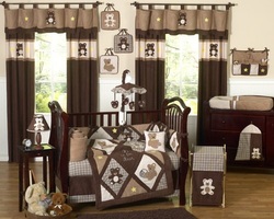 COOL KIDS ROOMS Chocolate Brown Teddy Bear Baby Boys Bedding 9pc Crib Set