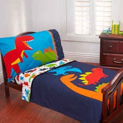 COOL KIDS ROOMS Carter's 4 Piece Toddler Bed Set, Prehistoric Pals