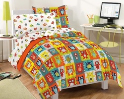 COOL KIDS ROOMS  Silly Monsters  5 Pieces  Microfiber Comforter Bedding Set