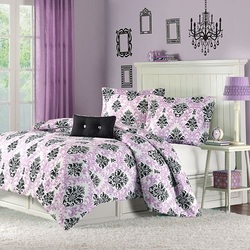 COOL KIDS ROOMS Mizone Katelyn Comforter Set - Purple and Black