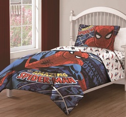 COOL KIDS ROOMS Marvel The Amazing Spiderman Spidey Webs Bedding Comforter Set 3 Pc