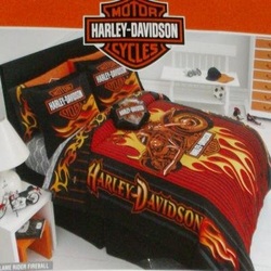 COOL KIDS ROOMS Harley Davidson Motorcycle Flame Twin Bed Comforter