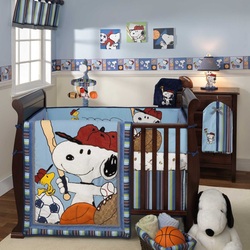 COOL KIDS ROOMS Team Snoopy 6 Piece Baby Crib Bedding Set