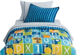 COOL KIDS ROOMS Alpha Boy Alphabet Comforter Set 