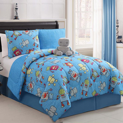 COOL KIDS ROOMS Victoria Classics Mr. Robot 3 Piece Comforter Set w/Stuffed Animal