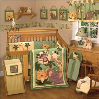 COOL KIDS ROOMS NoJo Jungle Babies 6 Piece Crib Bedding Set